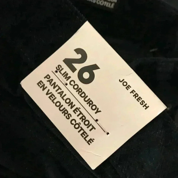 🌟Joe fresh slim corduroy mid rise navy blue pants 26x30 - Picture 8 of 13